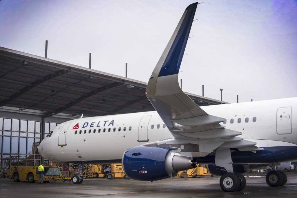 Delta Air Lines will make massive revenue from its new agreement with American Express. Pictured is one of Delta's Airbus A321 aircraft.