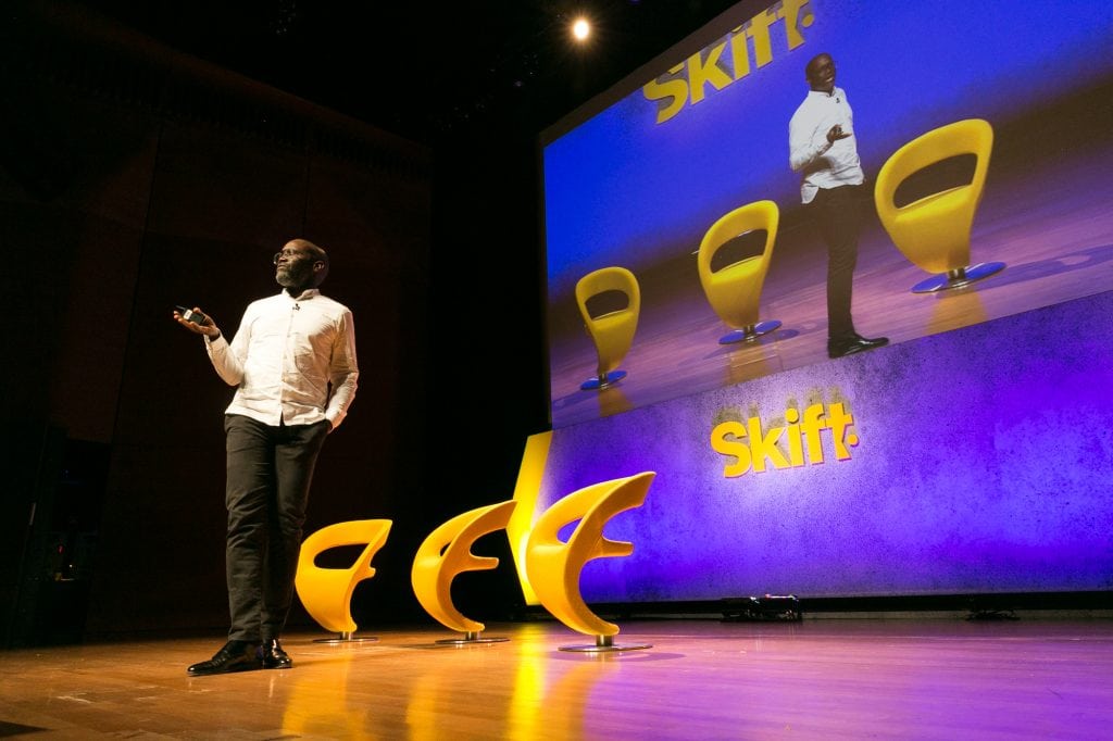There's nothing wrong with data, said Wolff Olins CEO Ije Nwokorie at the Skift Global Forum in Manhattan September 27, but brands need to build a narrative to touch travelers' emotions.