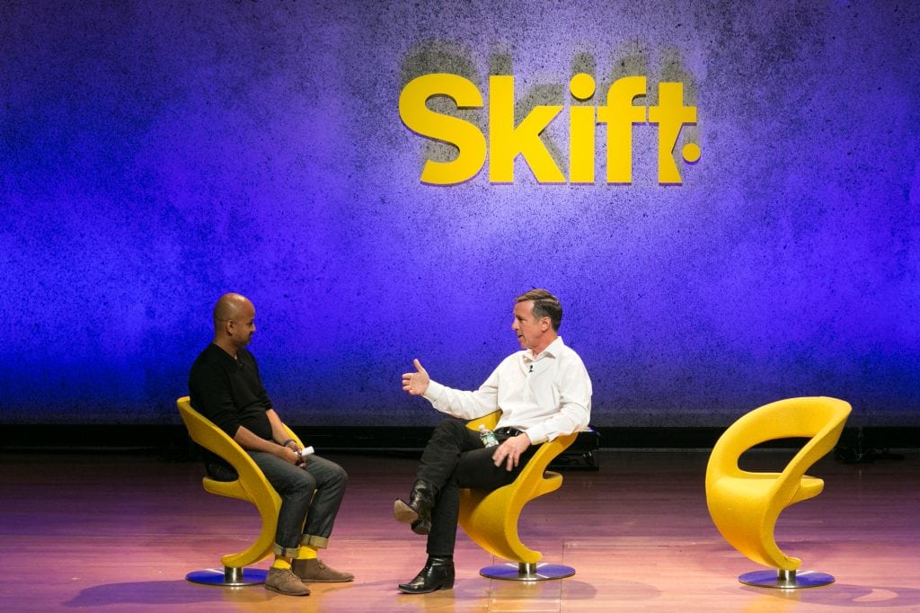 Marriott CEO Arne Sorenson at the Skift Global Forum in New York City September 27. Sorenson spoke about the power of scale.  