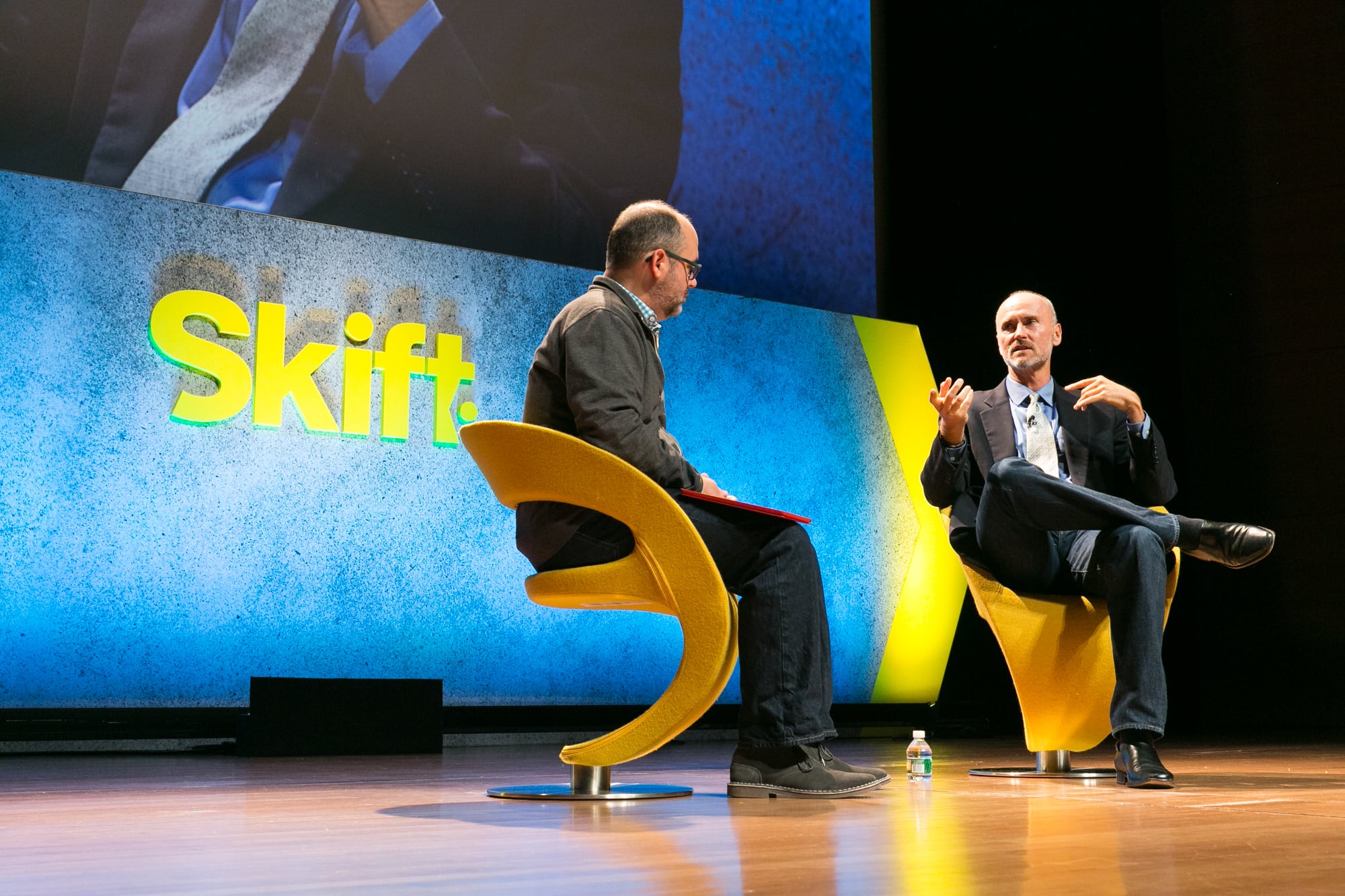 Skift co-founder and editor-in-chief Jason Clampet interviewed Chip Conley, Airbnb head of global  hospitality and strategy, at the Skift Global Forum. 