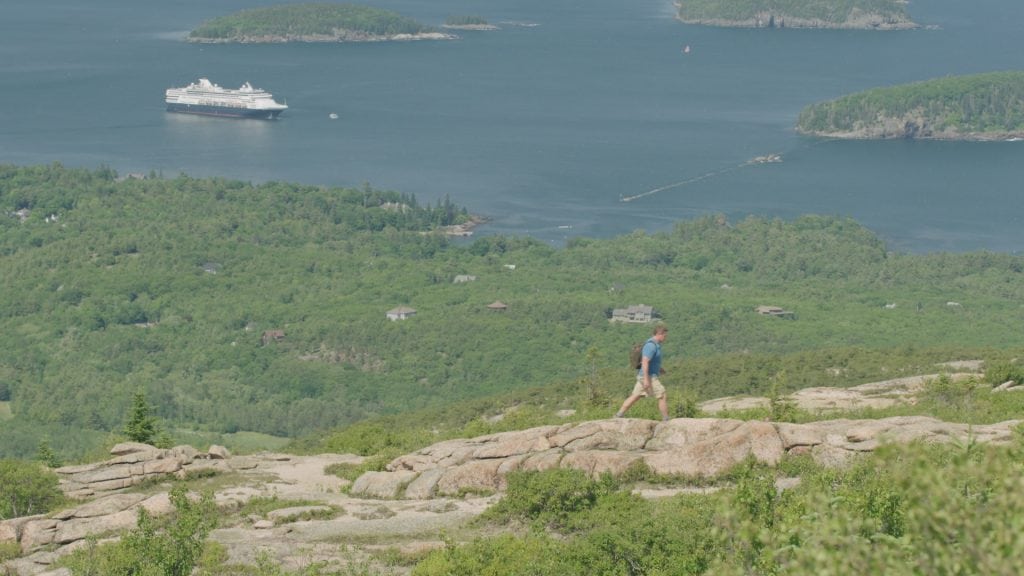 Carnival Corporation is producing three original programs for Saturday mornings on network TV, including "Ocean Treks with Jeff Corwin." Pictured is Corwin in Acadia National Park. 