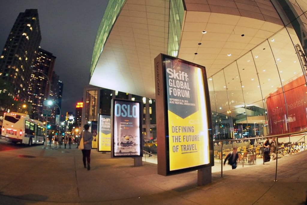 Exterior of Lincoln Center's Alice Tully Hall, home to Skift Global Forum 2016 on September 27 and 28. 