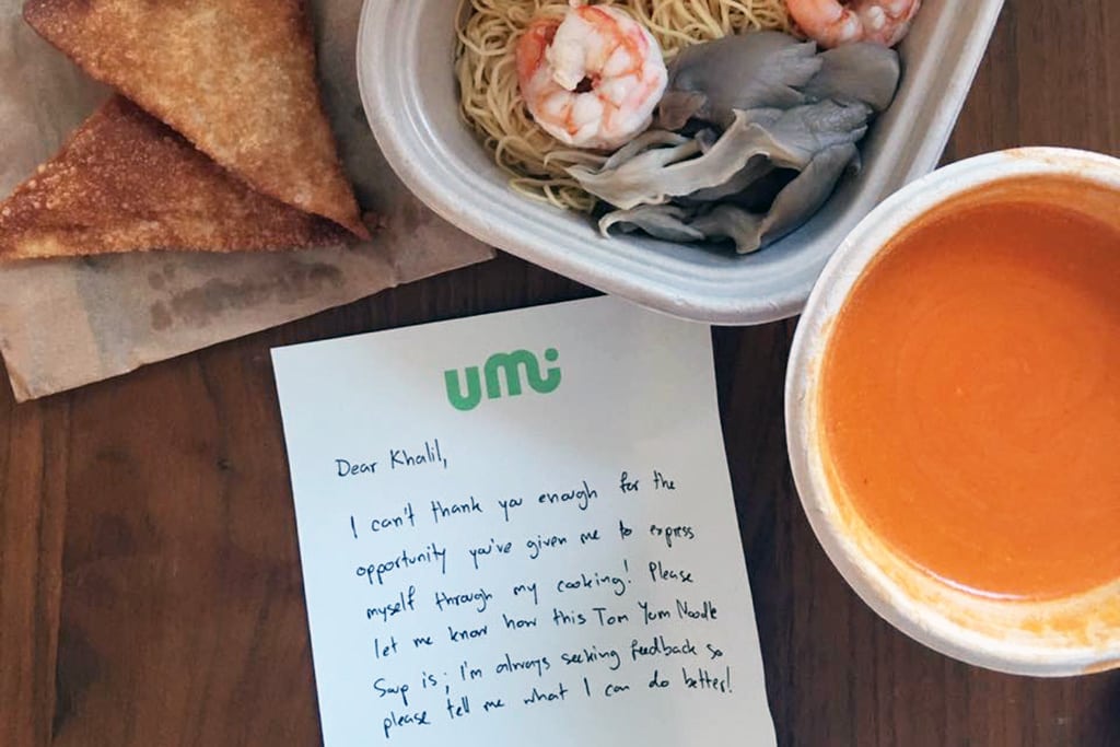 A Facebook photo from Umi Kitchen, the food delivery app that counts Danny Meyer as a founder.  