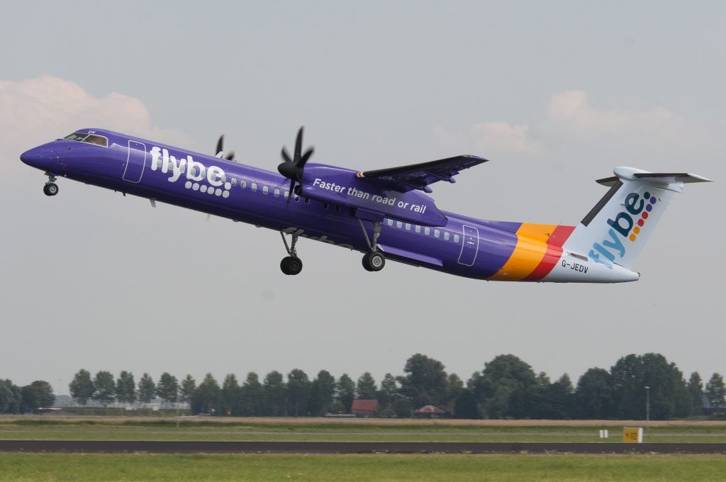 A Flybe aircraft. The airline's CEO has stepped down.