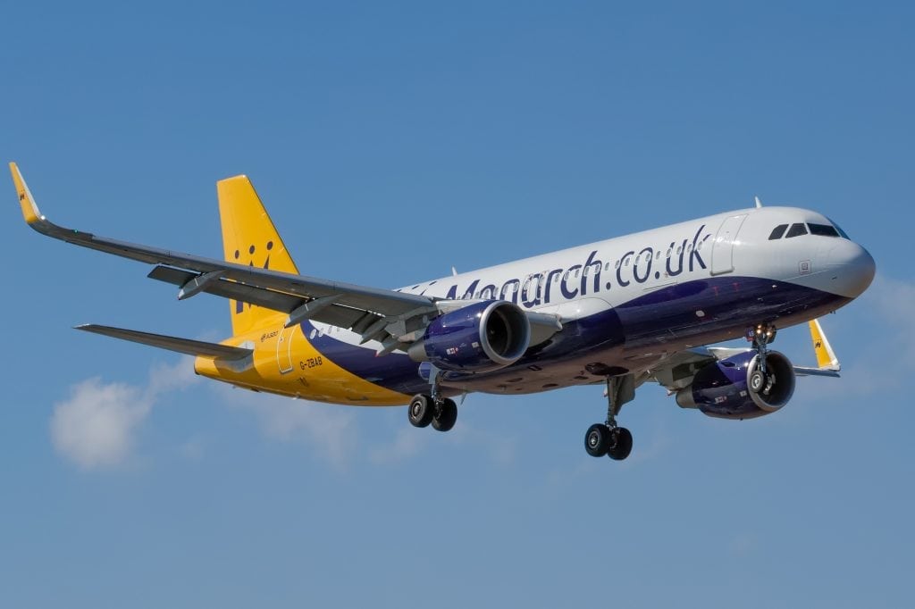 A Monarch plane on January 18, 2015. The airline is teetering on going out of business.