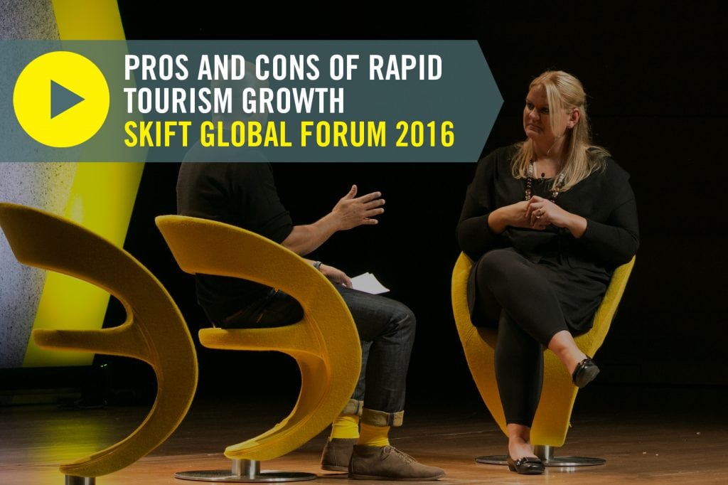 Iceland has experienced a major tourism boom, officially making tourism the country's biggest industry, but tourism growth has happened without several negative factors affecting the country. Visit Iceland director Inga Hlín Pálsdóttir onstage at Skift Global Forum 2016.