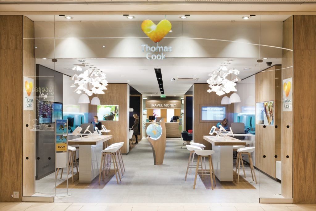 A Thomas Cook store. The company  reported a fall in full-year pre-tax profit.