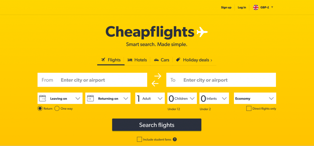 The Cheapflights homepage. The company’s commercial director is leaving as part of a restructure.