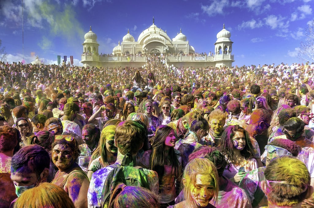 India could become the next major Asian market to embrace tourism to the U.S. A Festival of Colors celebration — the largest in the Western Hemisphere — at Sri Sri Radha Krishna Temple in Utah is pictured here.