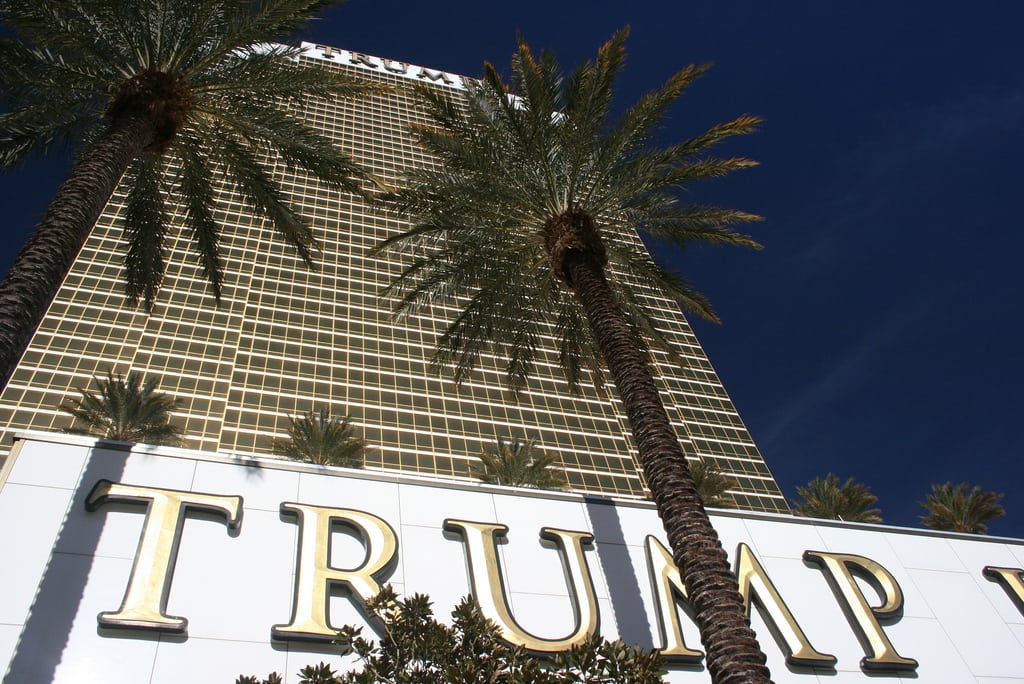 Overall visit share to U.S. Trump-branded properties was down 19 percent in September 2016 versus September 2014. Pictured is the Trump International Hotel Las Vegas.