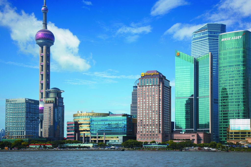 A view of the Pudong Shangri-La in East Shanghai. Taj and Shangri-La hotels have created a partnership between their respective loyalty programs. 