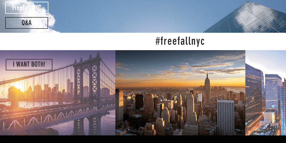 Freefall NYC offers photographers and videographers to capture tourists' trips to New York City.