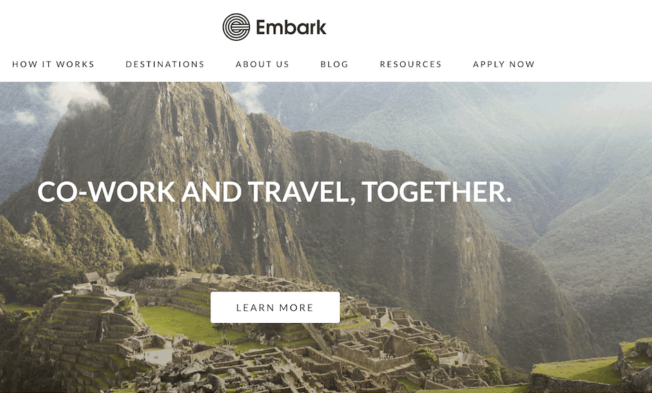 Embark helps travelers plan remote working experiences.