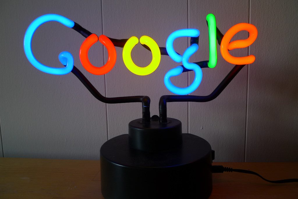 This Google neon sign was purchased in a garage sale in Menlo Park, California on June 14, 2009.