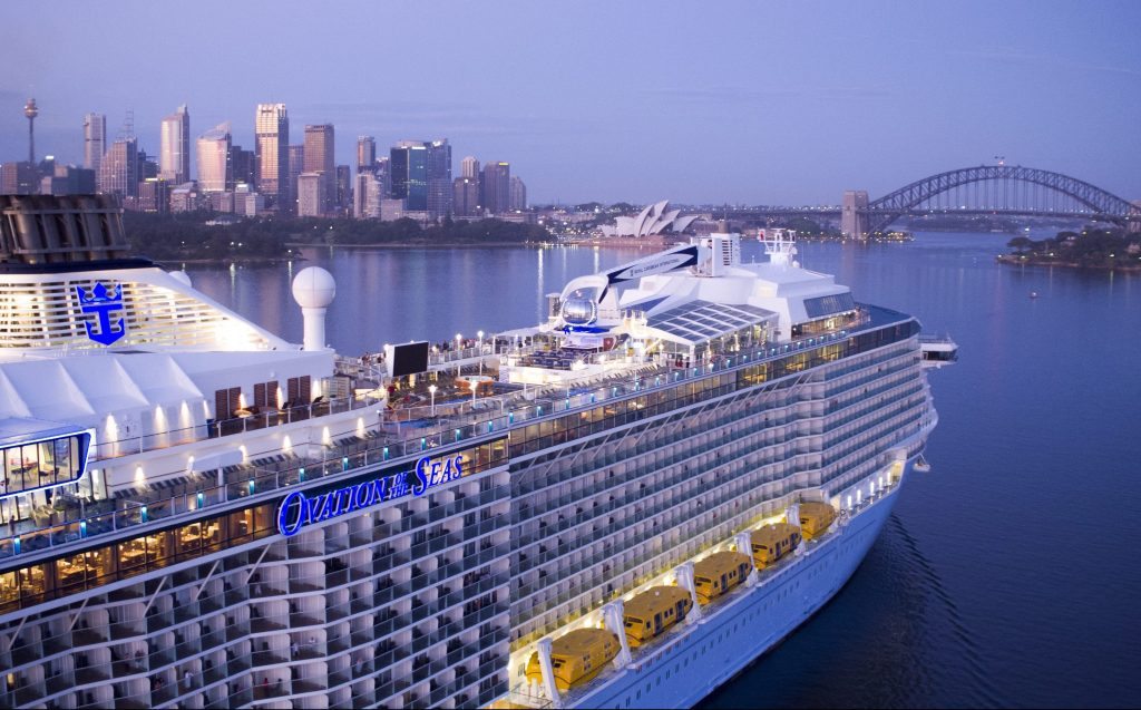 The new Ovation of the Seas is shown in Sydney, Australia. Royal Caribbean Cruises said business is starting off strong this year.

