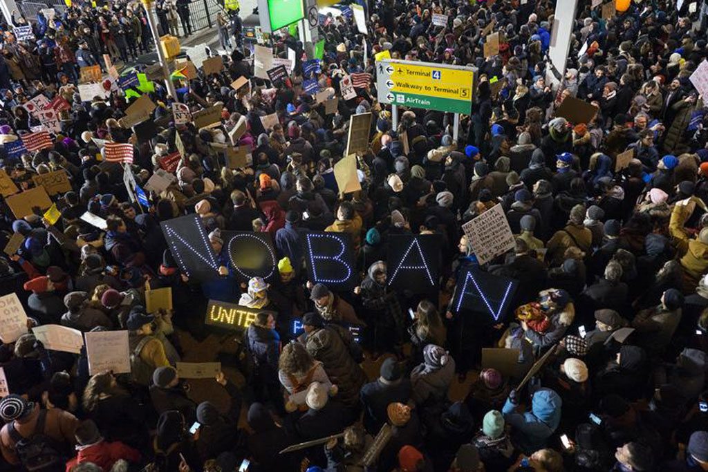 Trump's first travel ban was the target of protests across the U.S.