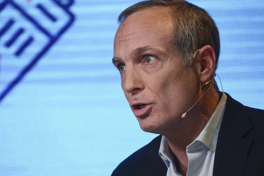Priceline Group's Glenn Fogel speaking at a conference in November 2016, a month before being appointed Group CEO. 