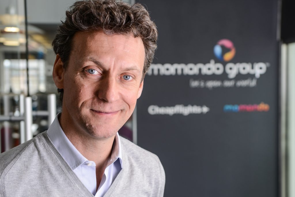 Momondo Group CEO Hugo Burge in the company's London headquarters. The Priceline Group acquired the group of metasearch sites in an all-cash deal. 