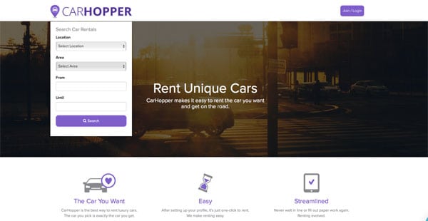 carhopper car rental startup