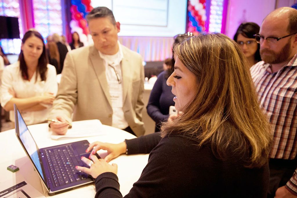 A study of 381 hotel revenue managers reveals a profession expecting change. Pictured here is a product demonstration at a 2016 customer conference of a software provider.