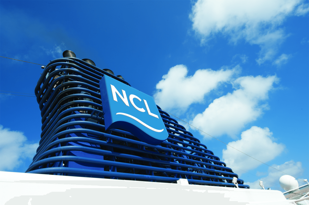 Norwegian Cruise Line is preparing to launch its first ship in China this year and already plans to send a second. The funnel of a Norwegian ship is pictured here. 