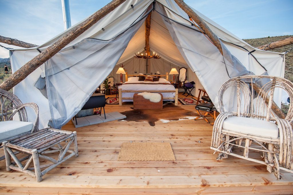 Collective Retreats specializes in luxury tent accommodations in destinations that include Vail, Colorado, and Big Sky, Montana, near Yellowstone. 