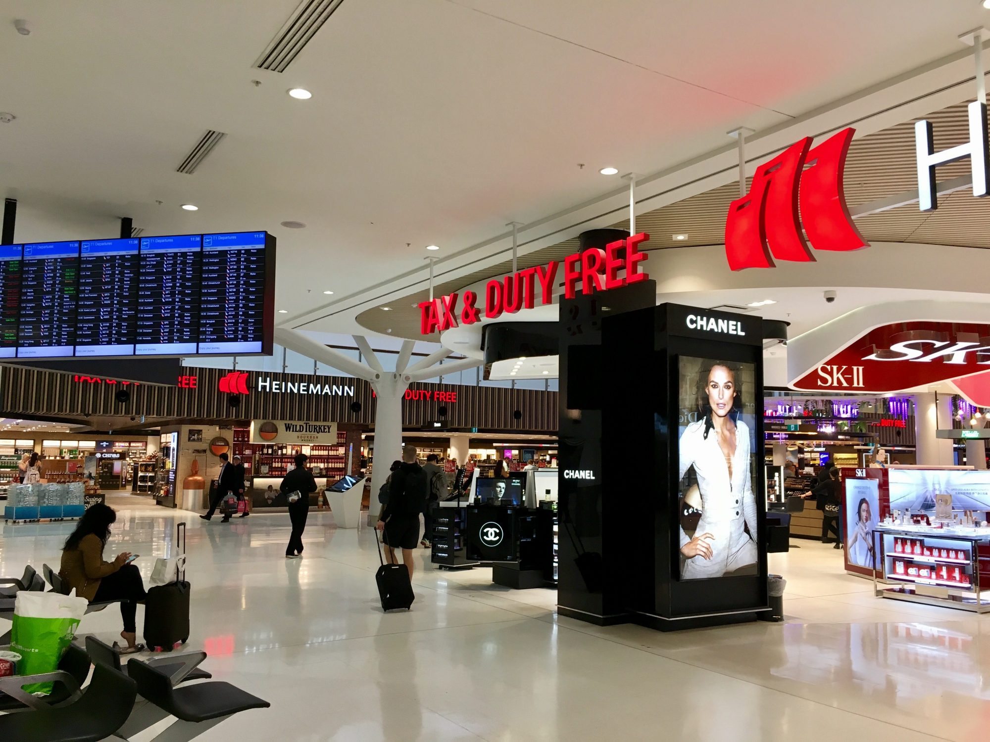 Duty free shopping in Sydney, Australia's international airport. New Zealand and Australia will shortly resume trans-Tasman travel. 