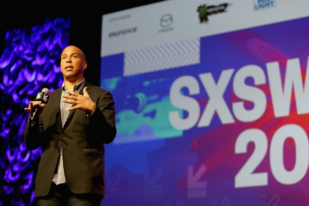 Democratic New Jersey Senator Cory Booker, who delivered a rousing keynote at SXSW about confronting hate.