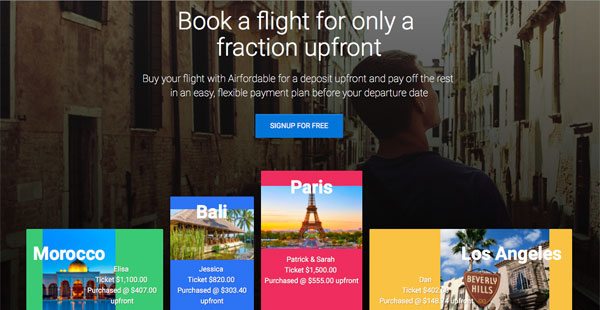 airfordable travel startups installment plan