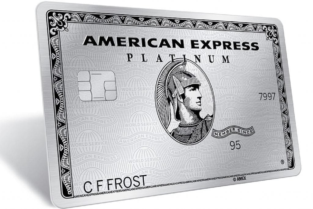 This image provided by American Express shows the company's redesigned platinum credit card. 