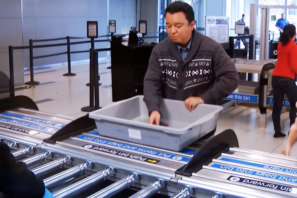 The new automated security checkpoints at United Airline's Terminal C at Newark Airport. 