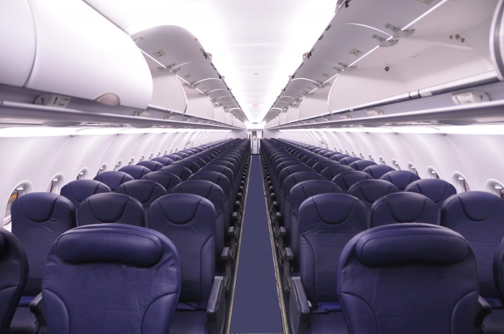 Interior of a Spirit Airlines plane. The airline's CEO recently stated that the carrier had room to improve. 