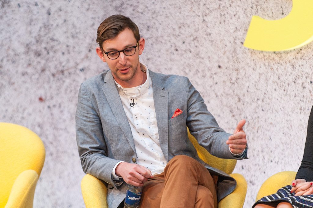 Lonely Planet CEO Daniel Houghton speaking at Skift Forum Europe in London on April 4, 2017. 