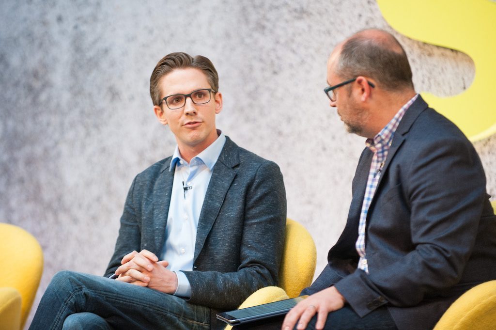 On April 4, 2017 at Tobacco Dock in London, the first Skift Forum Europe included an onstage interview of Trivago Managing Director Johannes Thomas by Skift Editor-in-Chief Jason Clampet.