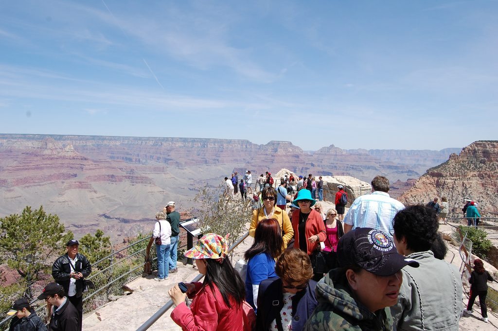 The U.S. National Park Service is trying to catch up with managing visitor growth across its system. Pictured are tourists at Grand Canyon National Park in Arizona.
