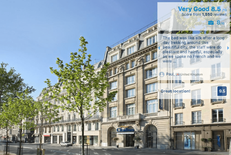 A condo hotel in Paris as shown on Booking.com. Alternative accommodations are growing in many markets. 
