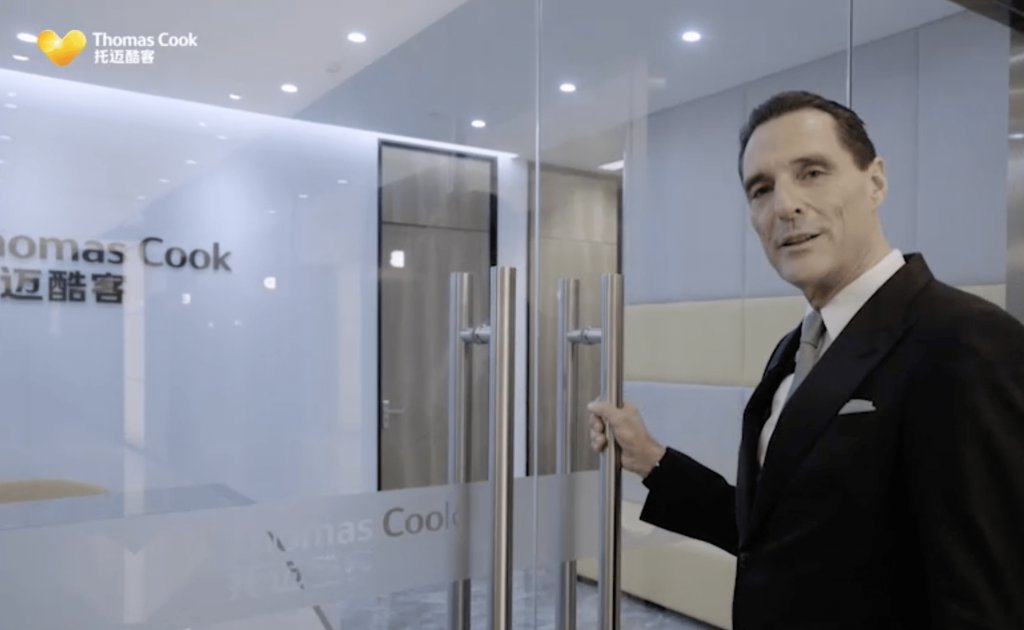 Thomas Cook Group has seen positive results from China so far but doesn't plan to abandon its core European business. Pictured is Thomas Cook Group CEO Peter Fankhauser at the group's Shanghai office.