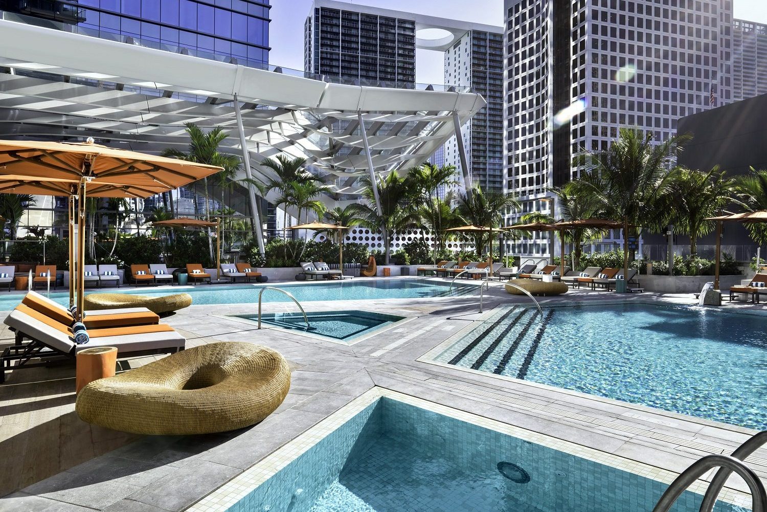The pool at East, Miami hotel by the Hong Kong-based Swire Group. 