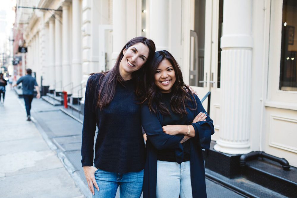 Away co-founders (from left): Steph Korey and Jen Rubio in New York City. 
The company, launched in February 2016, says it already sold 100,000 bags .