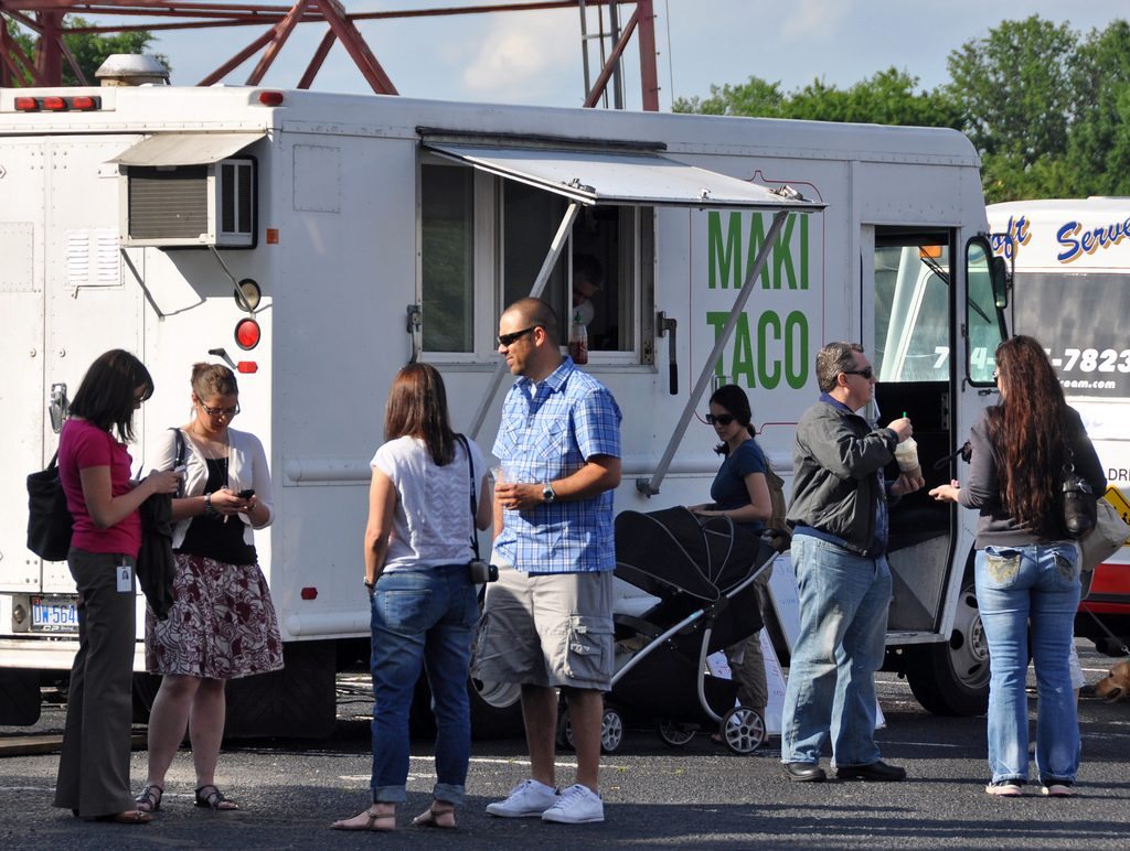 Pictured are travelers at a food truck festival in Charlotte, North Carolina.