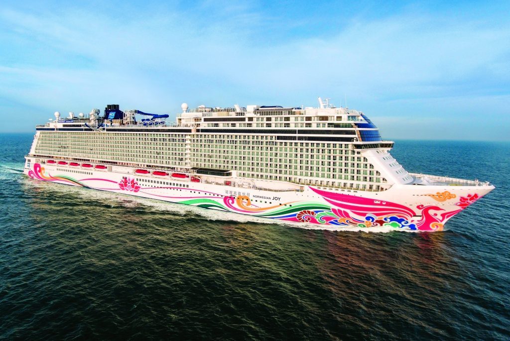 Norwegian Joy, which was designed for the Chinese market, is shown in this promotional photo. Parent company Norwegian Cruise Line Holdings is partnering with retail giant Alibaba as it prepares to send a ship to China.