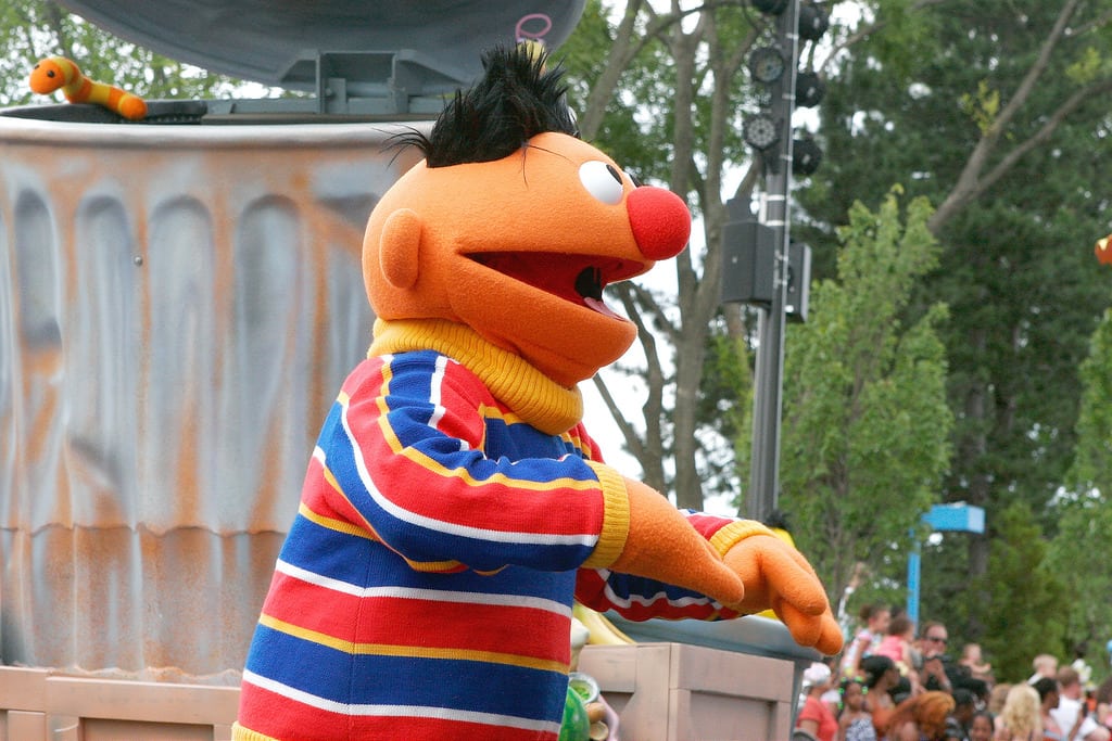 Ernie, a Sesame Street character, is shown during a parade at Sesame Place in Pennsylvania. Through an expanded license agreement with Sesame Workshop, SeaWorld Entertainment announced plans to build a second Sesame Place park in the United States.