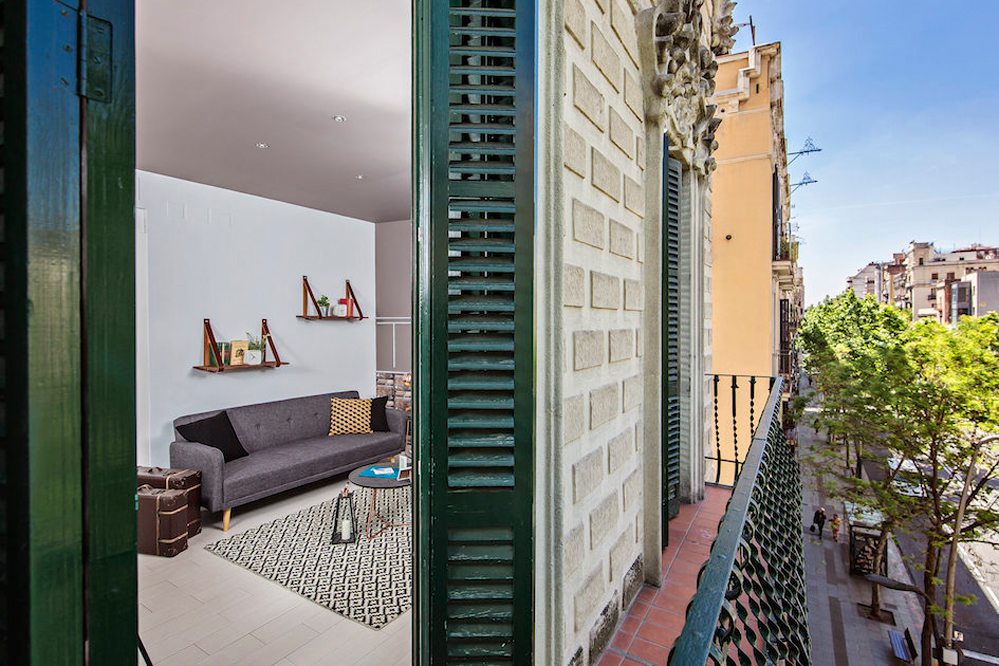 A serviced apartment on the Plaza España Fira II in central Barcelona shows the kind of holiday lodging the startup Sweet Inn specializes in.