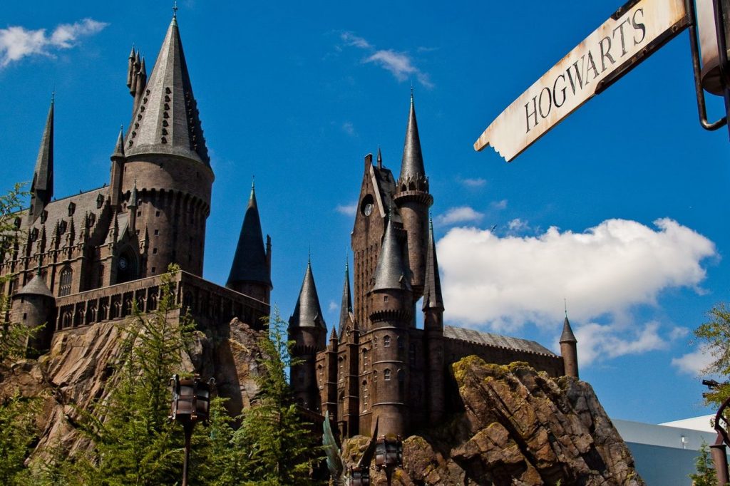 Hogwarts castle is shown at the Wizarding World of Harry Potter at Island of Adventure in Orlando. Universal parks saw big attendance gains in 2016, while Disney parks dropped.