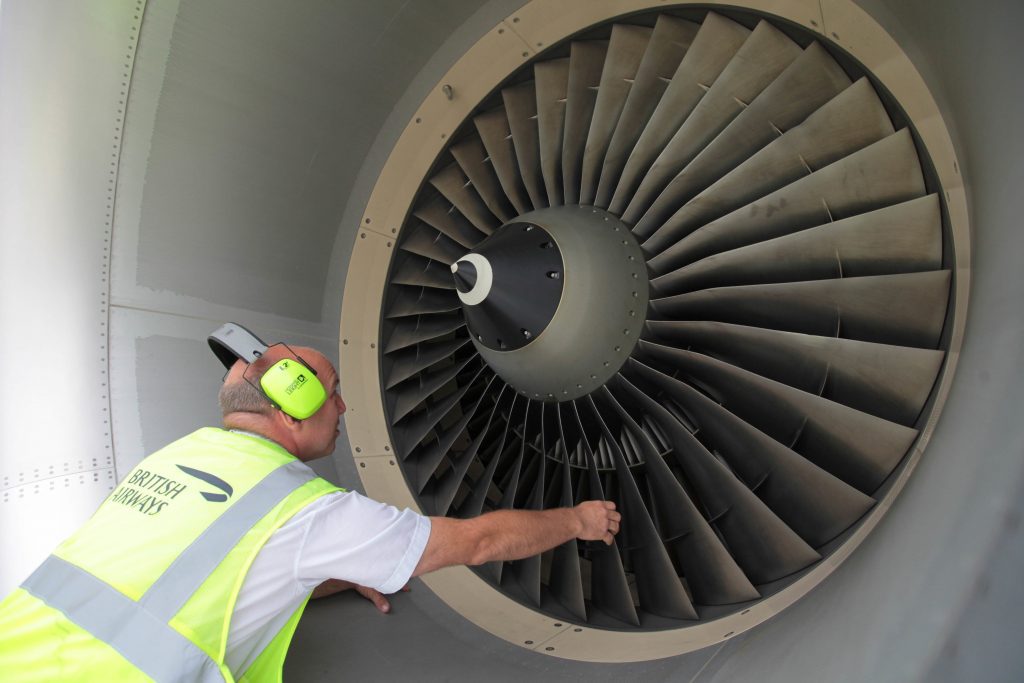 A British Airways employee checks an aircraft engine. Brexit will impact the UK's relationship with the European Aviation Safety Agency.