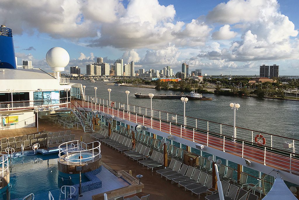 The Port of Miami from the deck of a cruise ship returning from the Caribbean. 