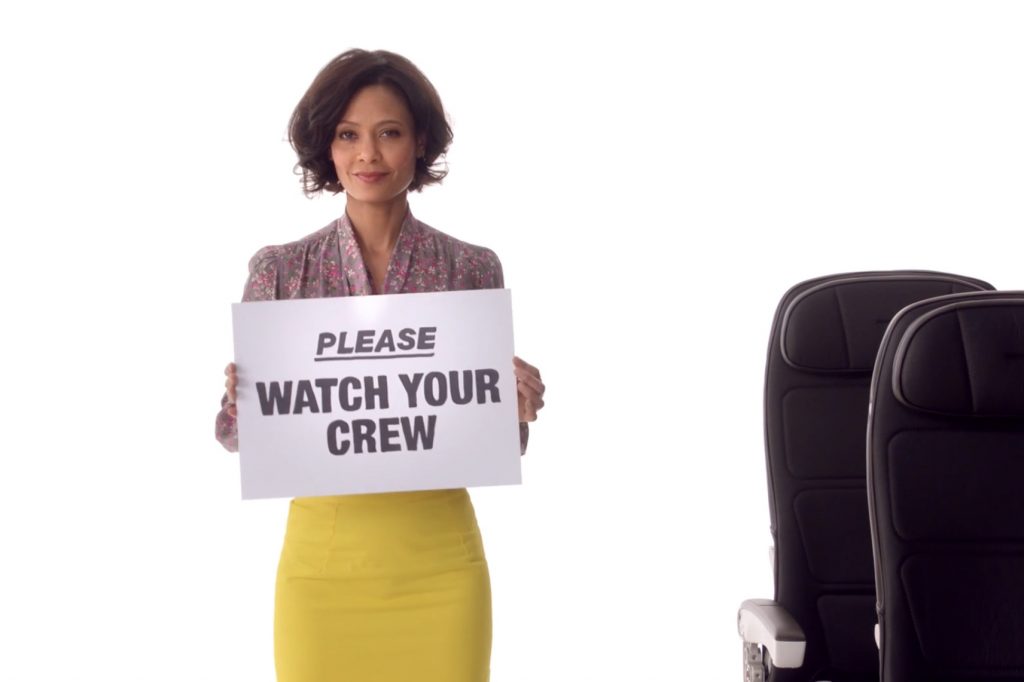 The actress Thandie Newton is in a new in-flight safety video from British Airways. 