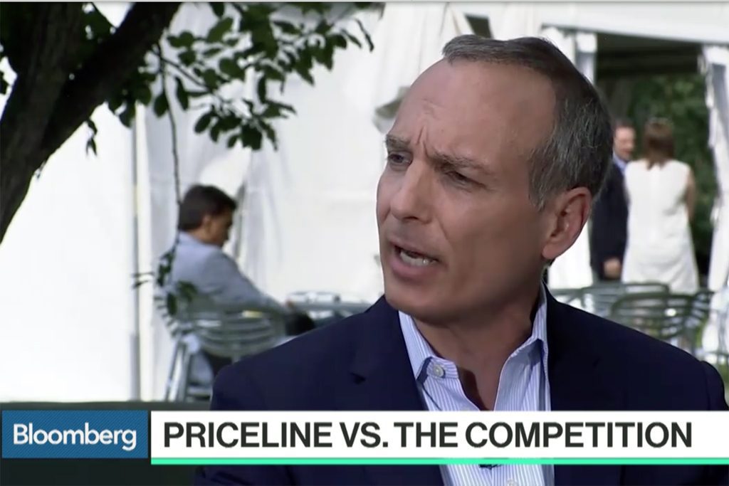CEO Glenn Fogel says he's not worried about hotel lobby group claims that the fees of online travel agencies are excessive relative to the value provided. He spoke with Bloomberg's Emily Chang outside of the Fortune Brainstorm Tech 2017 conference in Aspen, Colorado.