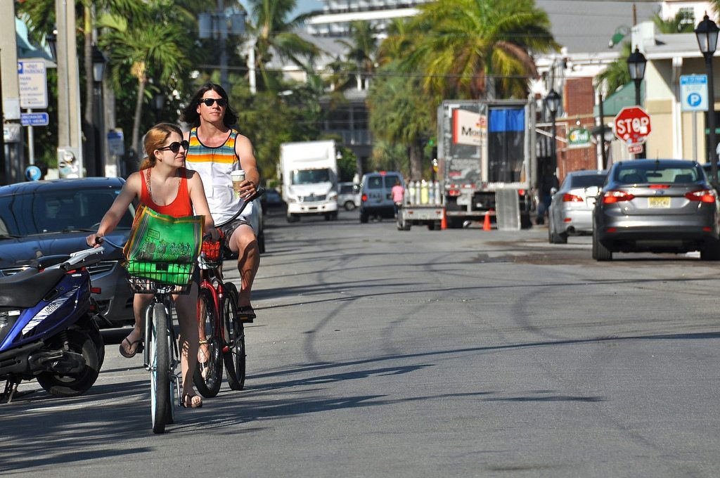Cyclists in Key West, Florida, on May 19, 2014. Florida is trying to encourage more business travelers to add some leisure onto their trips. 