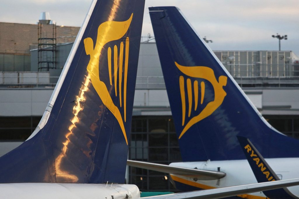 Ryanair aircraft. The carrier has said that fares will fall later this year.